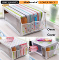 Mishbeeka Microwave Dust Cover Cotton Printing Dust Cover Waterproof Dustproof Oilproof Double Pocket Storage Bag Microwave Oven Cover. 