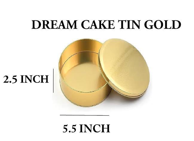 Dream Cake / cake box viral Golden Round Tin Box, Perfect Baking for Cookie Cakes, 5.5 Inches * 2.5 Inches baking pan