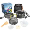 New Portable Cooking Set Outdoor Picnic Camping Cookware set Mess kit Folding Cooking set stainless steel Lightweight 10/11 Piece Durable Pot Pan Bowls Spark with Nylon Bag for camping Hiking Backpacking Outdoor Cook Equipment Set with Teapot SY-300. 