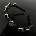 【ETOP】Four Leaf Clover Non-Slip Headband Pearl Women Hair Hoop Double Bangs Hairstyle Korean Style Elegant Temperament Headwear. 