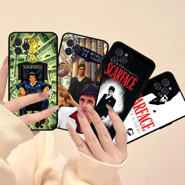 Scarface Tony Montana Phone Case for iPhone 15 8 7 6 6S Plus X SE 2020 XR XS 14 11 12 13 Mini Pro Max Mobile Case