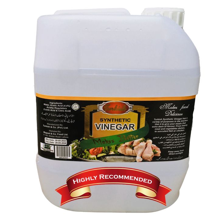Turkish Synthetic Vinegar 5 LITER - More secure packaging - no chance of leak - Wholesale Price - LIMITED TIME OFFER