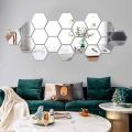 Acrylic Hexagon Wall Mirror Stickers 4x4 Inch Decorative Panels Pack of 1 to 60. 