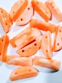 Pack of 40gms Beads, Orange Half Circle with 2 Holes Marble Beads For DIY Jewelry Making, Jewelry, DIY, Dresses And Crafting Accessories.. 
