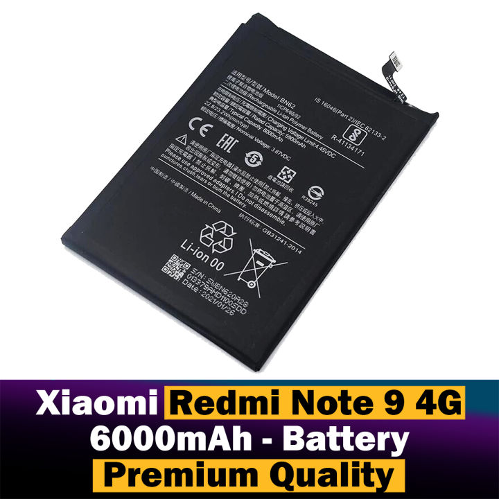 Xiaomi Redmi Note 9 4G Battery BN62 Replacement Premium Quality 6000mah Battery For Xiaomi Redmi Note 9 4G