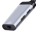 3 in 1 Type-C to Gigabit Ethernet Rj45 Lan PD Charg USB C Data Port Converter Adapter for TV PC MacBook Samsung S20. 