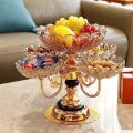 Crystal plates fruit bowl multilayer snacks platters and trays Modern Rotate 360 degrees Snack candy tray dry fruit plate. 