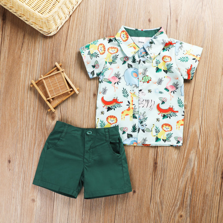 Kid Baby Boys Jungle Safari Theme for Birthday Party Christening Baptismal Clothing Set