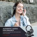 MPOW H19 Hybrid Active Noise Cancelling Headphones, 100H Playtime Over-ear Bluetooth 5.0 Headphones with Rapid Charge, ANC Headphones with Soft Protein Earpads, Hi-Fi Stereo Sounds, Good Bass, 40mm powerful drivers, Wired and Wireless mode, Built-in Mic. 