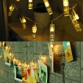 LED Photo Clip String Lights 10 Clips AAA Battery and Warm White LEDs Fairy Twinkle Light with Clips for Hanging Photos Pictures Cards & Artwork, for Bedroom Home Decoration. 