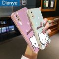 dienya For IPhone Xs Max Case New Design Side Square Edge Phone Case Pattern Plating Silicone Casing Cartoon Kitty Full Cover Camera Shockproof SoftCase Protection Cases. 