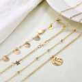 Women Multilayer Choker Horn Long Crescent Moon Coin Pendant Chain Necklace Collar Jewelry. 