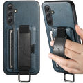 Applicable to Samsung A54a53 Card Phone Case A13 Back Cover A04S/14/24/34 Wrist Business Color Matching Leather Case. 