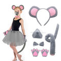 Nerhorer- Children Mouse Costume Accessories Adorable Mouse Costume Set for Halloween Christmas Parties Headband Tail Nose Bow Tie Gloves Cosplay Accessory for Kids Adults Mouse Ears Headband Tail. 