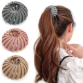Korean Fashion Bird Nest Expanding Crystal Tail Hair Bun Holder – Ponytail Claw Clip for Women and Girls. 