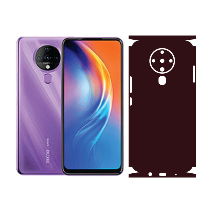Back Paper For Tecno Spark 6 Back Lamination Skin Anti-Stain 0542 Burgundy Sheet Anti-stain Wrap Cover