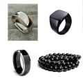 Deal Of 4 - Three Rings And One Bracelet For Men. 