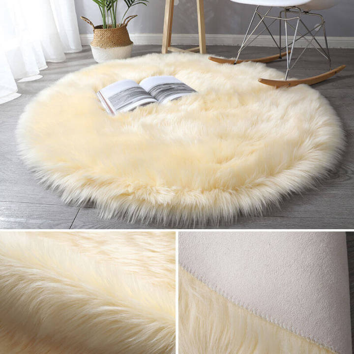 Faux%20Sheepskin%20Rug%20Ivory%20White%20Sheep%20Foot%20Door%20Mat%20Rug%20Round%20Shape%2030inch%20x%2030inch%20-%20Image%203