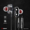 Sigma – Double Decker Stereo In-ear Wired Stereo Earphones With Mic – S11 Pro (random Color). 