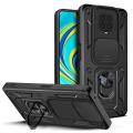 For Redmi Note9S Case Armor Ring Slide Push Pull Window Camera Protect Ring Kickstand For Redmi Note9Pro Cover. 