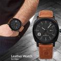 [High Quality] Watches For Men Wrist Leather Strap Attractive Dial Water Resistant Watch. 