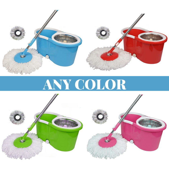 [Steel Wringer] Rotating Spin Mop 360 with Bucket & Wheels - 01 ...
