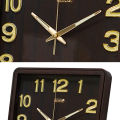 Hitco Walll Clock - Square Night Vision Clock - 13x13" Wooden Brown Watch Best Quality - Step Movement - Wall Clocks for Bedroom / Living Room / Decor - Clock Wall Stylish - Decorating Item. 