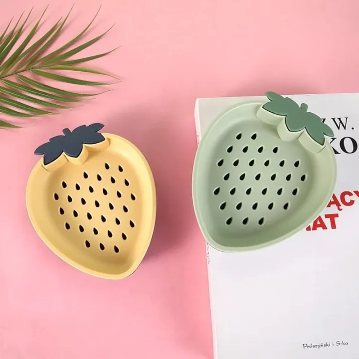 M/1%20PC%20Strawberry%20Shape%20Soap%20Tray%20/Soap%20Bar%20Holder,Cute%20Strawberry%20Shaped%20Soap%20Dish,%20Self%20Draining%20Soap%20Tray%20for%20Bathroom,%20Shower,%20Kitchen%20-%20Image%203