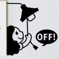 Switch Off Save Energy Emoji Patches - Creative Wall Stickers for Home Decor. 