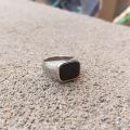 Black Stone Ring, Silver Ring For Men, Stainless Steel Ring, Luxury Men Ring, Mens Ring.. 
