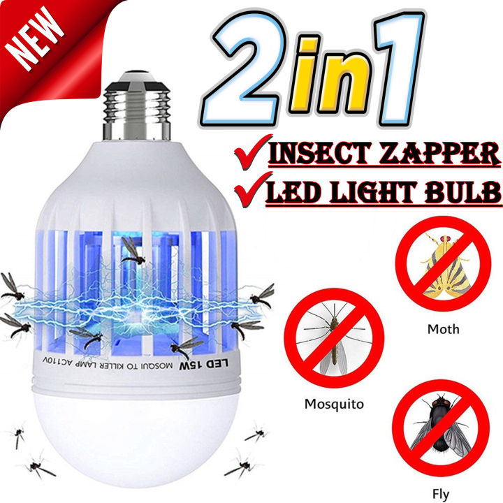 Led Lights Insects 2 in 1 Mosquito Killer LED Light Bulb - Electronic Insect Bug Fly ...