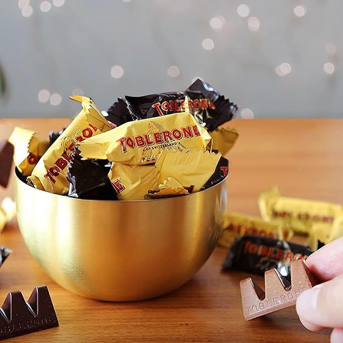 Toblerone Tiny Swiss Chocolate Candy Bars with Honey & Almond Nougat, Dark Chocolate, Milk Chocolate, Christmas Chocolate Gift Stocking Stuffers BAG, 200G