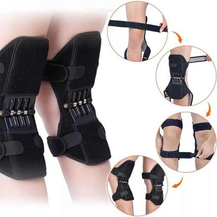 Power Knee Joint Support Knee Pads Stabilizer Powerful Rebound Spring Force Protection Booster Breathable Non-Slip Joint Brace for Men Sports, Squat, Training