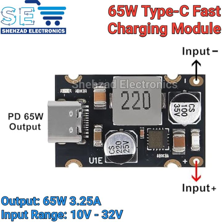65W Type-C PD Fast Charging Module | 8–30V DC to USB-C PD3.1 Converter | Supports QC, PD, SCP, FCP, PPS | Mobile Fast Charger Board