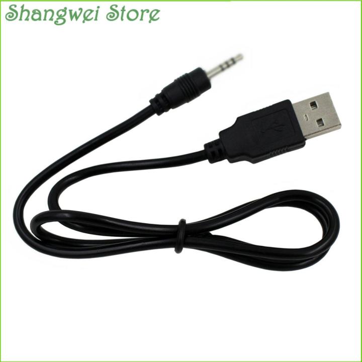 New USB A Male To 2.5mm Male Jack Plug Audio Data Cable For iPod MP3 MP4 Black