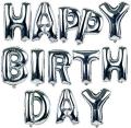 Silver Happy Birthday Foil Balloon - Birthday Decorations Balloon For Children Adult Air Balloons Foil Letter Balloons Birthday Banner Alphabet. 