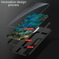 Biruiqu For OPPO Reno 4 4 Pro Shockproof Starry Colorful Tempered Glass Back Soft Silicone Edge Case Cover. 