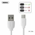 REMAX Fast Charging And Data Cable For Android Type-C 2.1A , 2.1A Fast Charging Data Cable Type-C 100% Original Remax White. 