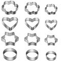 Cookie Cutters Shapes Baking Set: 12PCS Flower,Round,Heart,Star Shape Biscuit Baking Stainless Steel Metal Molds Shape Cutters for Kitchen,Baking Small Size Cookie Cutters. 