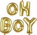 "Oh Baby " / "OH BOY " and "OH Girl" Golden Foil Balloons -  Letter Foil Balloon Baby Shower Party Decoration Supplies Gender Reveal. 
