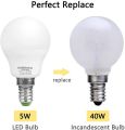 DORESshop E14 Dimmable LED Bulb, 5W P45 Small Edison Screw Bulbs(SES) Golf Ball Bulbs, 40W Incandescent Equivalent, 6000K(Daylight White),450LM, Not Suitable for 3-Way Dimmable Lamps, 4-Pack  [Energy Class A+]. 