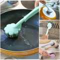 Stainless Steel Wire Ball Brush with Long Handle for cleaning and Dish washing in Kitchen. 