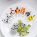 Set of 7 Animal Shape Fruit Fork for Bento Lunch Box Accessories Forks Kids. 