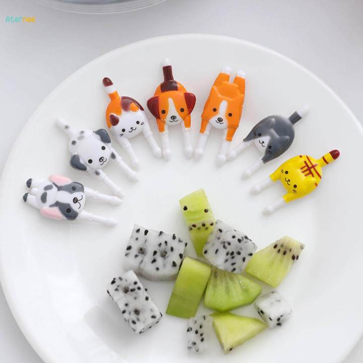 Set of 7 Animal Shape Fruit Fork for Bento Lunch Box Accessories Forks Kids
