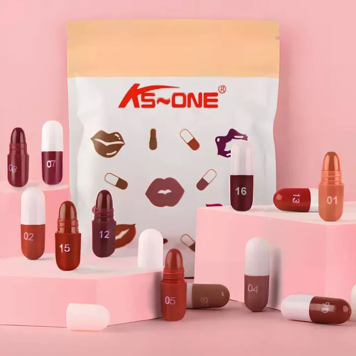 New 18 Pcs Mini Lipsticks Set with Pouch – Long-Lasting Matte & Creamy ...