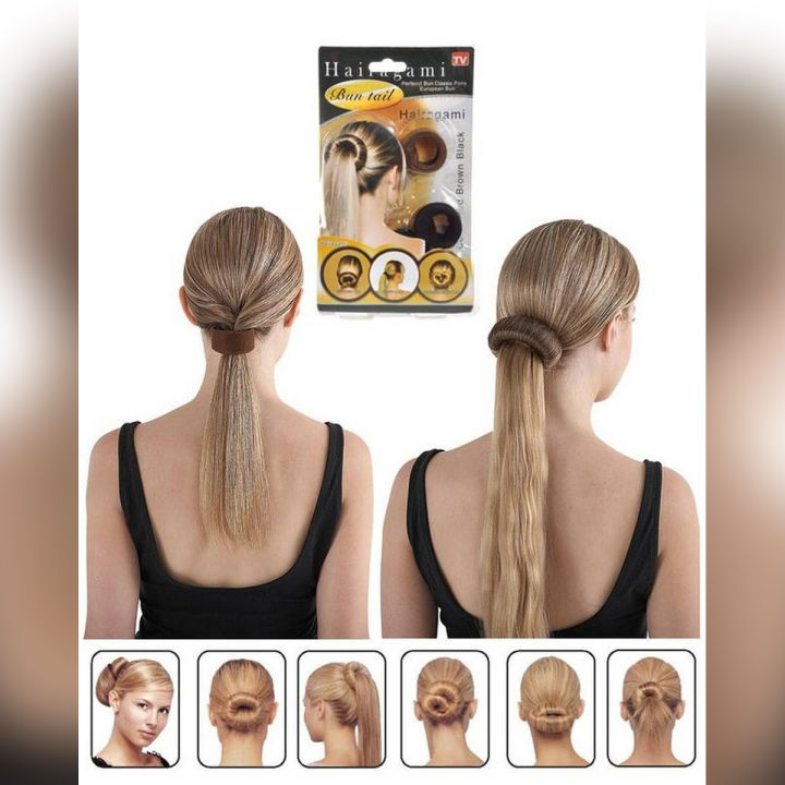 Pack of 2 - Hairagami Hair Bun - Classic Pony & Spiral - hairgrami