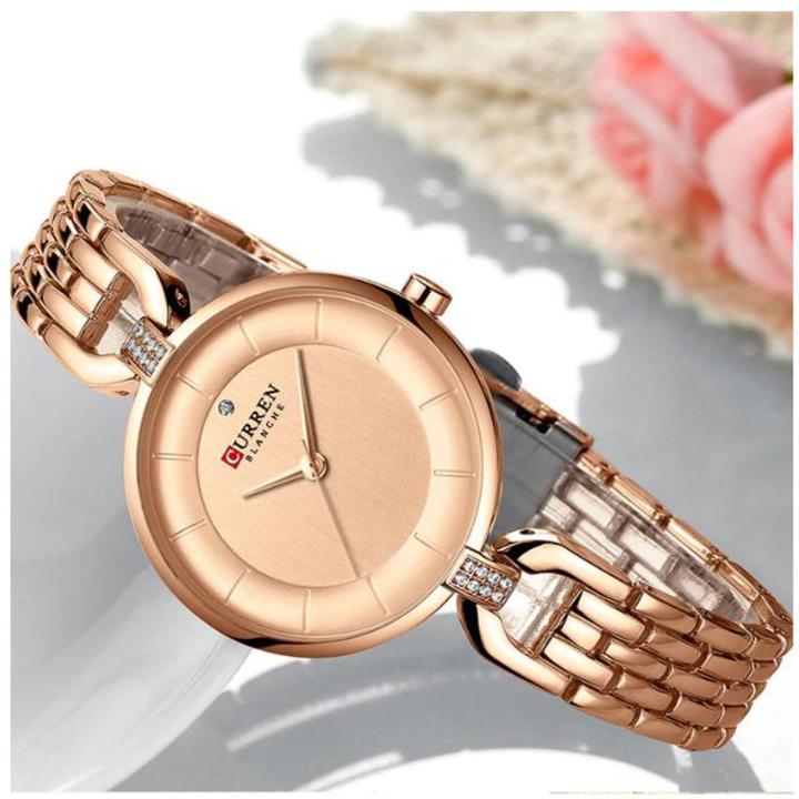 CURREN Stainless Steel Waterproof Japan Quartz Wrist Watch For Girls - 9052
