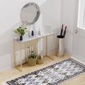 Console table living room furniture rectangle console table hotel black wood or black top metal contemporary Hallway entry table. 
