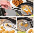 Multi-Functional  Fry Tool Filter Spoon Oil Fryer Chimta -- Frying Strainer for Fried Food, Salad, BBQ. 