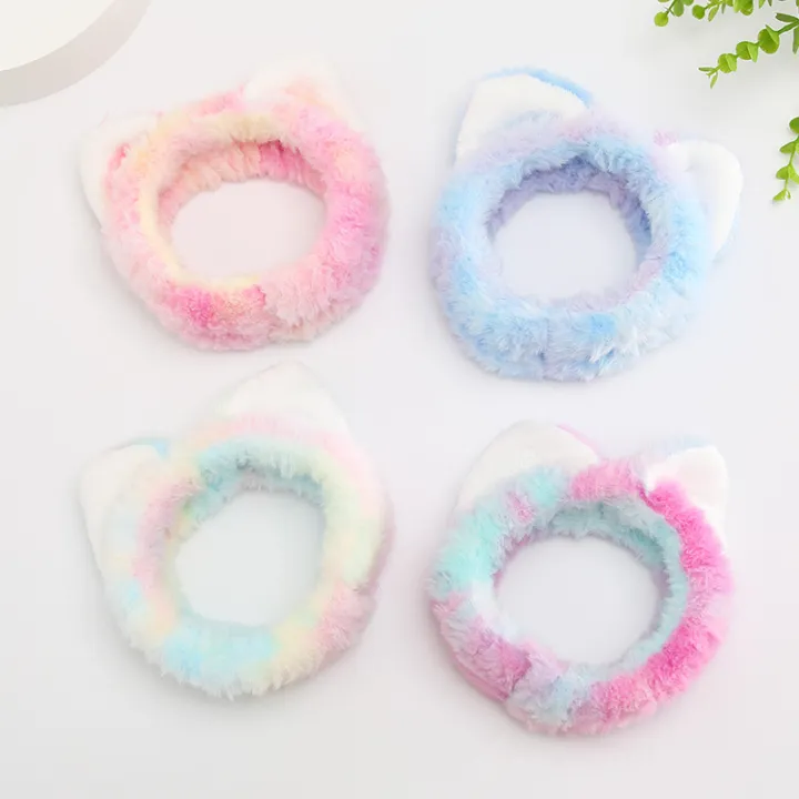 Unicorn%20rainbow%20color%20face%20wash%20headband%20cute%20cat%20ear%20makeup%20home%20headdress%20children's%20headband%20headband%20-%20Image%204